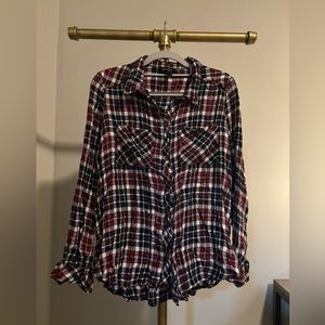 Jessica Simpson Plaid shirt, small bow in back that closes to narrow waist